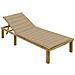 Lettino Da Giardino Con Cuscino Beige Legno Pino Impregnato - Foto miniatura 2