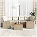 Set Divano da Giardino a 7 Pezzi con Cuscini Beige Rattan Acacia - Foto miniatura 3