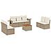 Set Divano da Giardino 8 pz con Cuscini Beige in Polyrattan - Foto miniatura 1
