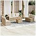 Set Divano da Giardino 8 pz con Cuscini Beige in Polyrattan - Foto miniatura 2