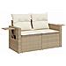 Set Divano da Giardino 8 pz con Cuscini Beige in Polyrattan - Foto miniatura 5