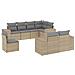 Set Divano da Giardino 8 pz con Cuscini Beige in Polyrattan - Foto miniatura 1