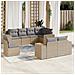 Set Divano da Giardino 8 pz con Cuscini Beige in Polyrattan - Foto miniatura 2