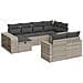 Set Divano Giardino 10 pz con Cuscini Grigio Chiaro Polyrattan - Foto miniatura 1
