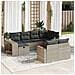 Set Divano Giardino 10 pz con Cuscini Grigio Chiaro Polyrattan - Foto miniatura 2
