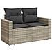 Set Divano Giardino 10 pz con Cuscini Grigio Chiaro Polyrattan - Foto miniatura 3