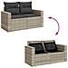 Set Divano Giardino 10 pz con Cuscini Grigio Chiaro Polyrattan - Foto miniatura 8
