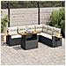 Set Divani da Giardino con Cuscini 7pz Nero Polyrattan Acacia - Foto miniatura 2