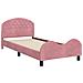 Struttura letto bambini con testata Rosa 80 x 200 cm Velluto - Foto miniatura 4