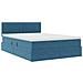 Letto con contenitore e LED Blu Scuro 140 x 190 cm Velluto - Foto miniatura 6