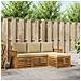 Set divani 4 pcs Naturale e Beige Legno di Acacia Massello - Foto miniatura 2
