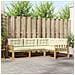 Set di divani da esterno 3 pcs Bianco e Crema Poliestere - Foto miniatura 2