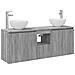 Set di Armadi da Bagno 3 pz Sonoma grigio 49,5 x 35 x 63 cm - Foto miniatura 1