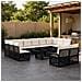 Set Divano da Giardino 13 pz Nero e Bianco Crema polyrattan - Foto miniatura 6