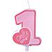 Bougie Anniversaire 1 An Rose - Foto miniatura 1