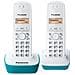Telefono Wireless Panasonic Kx-tg1612frc Duo Senza Segreteria Bianca Blu - Foto miniatura 1