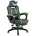Sedia Gaming Heat con Poggiapiedi in Similpelle I Poltrona Racing Scrivania con Schienale Reclinabile E Doppio Cuscino Nero / Verde - Foto miniatura 1