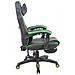 Sedia Gaming Heat con Poggiapiedi in Similpelle I Poltrona Racing Scrivania con Schienale Reclinabile E Doppio Cuscino Nero / Verde - Foto miniatura 3