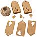Brown Craft Tag 100 Pcs Hang Tag Carta Kraft Con 30 Metri Per Decorare Lalbero Il Lavoro Fatto A Mano (brown)  - Foto miniatura 3
