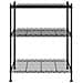 Scaffale a 3 Livelli 60x35x76 cm Nero 150 kg - Foto miniatura 2