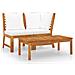 Set Divani da Giardino 3 pz con Cuscini Crema in Legno Acacia - Foto miniatura 1