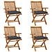 Sedie da Giardino Pieghevoli con Cuscini 4 pz Massello di Teak - Foto miniatura 1