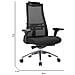 Sedia Da Ufficio Sydney, Poltrona Direzionale A Rete Con Braccioli, Seduta Ergonomica Da Ufficio, 71x69h110/118 Cm, Nero - Foto miniatura 2