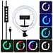 Luce Lampada Ad Anello Led Rgb Dimmerabile Selfie Webcam Youtube Fotografia - Foto miniatura 3