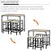 Set Tavolo Alto Con 4 Sgabelli Stile Industriale In Metallo E Legno, Rovere Chiaro - Foto miniatura 4