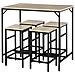 Set Tavolo Alto Con 4 Sgabelli Stile Industriale In Metallo E Legno, Rovere Chiaro - Foto miniatura 1