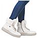 White Casual Closed Ladies Mid Height Boots Stivaletti Pelle Scarpe Donna Bianco Eu 37, D0u70-80 - Foto miniatura 2