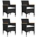 Set Mobili da Pranzo per Giardino 7 pz Nero - Foto miniatura 8