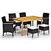Set Mobili da Pranzo per Giardino 7 pz Nero - Foto miniatura 1