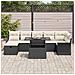 Set di Divani da Giardino 8 Pezzi con Cuscini Nero Polyrattan,  Divano da Giardino 2 Posti con Spazio di Stoccaggio e Cuscini Nero Polyrattan - Foto miniatura 3