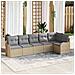 Set Divano da Giardino 6 Pezzi con Cuscini Rattan Beige,  Divano da Giardino 2 Posti con Ripostiglio&Cuscini Rattan Beige - Foto miniatura 2
