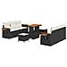 Set Divano Giardino  9 Pezzi con Cuscini Nero Polyrattan Acacia, Set da Pranzo Giardino  3 Pezzi con Cuscini Nero Polyrattan Acacia - Foto miniatura 1