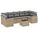 Set Divano da Giardino 8 pz con Cuscini Beige in Polyrattan - Foto miniatura 1