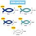 Decorazione Per Battesimo Comunione Cresima Pesce Azzurro Bianco 126 Pezzi - Foto miniatura 4
