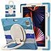 Custodia Per Ipad Pro 12.9"" 2020/2021 Con Supporto Rotante Blu - Foto miniatura 1