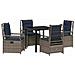 Set da Pranzo per Giardino 5 pcs Grigio polyrattan - Foto miniatura 1