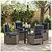 Set da Pranzo per Giardino 5 pcs Grigio polyrattan - Foto miniatura 2
