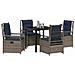 Set da Pranzo per Giardino 5 pcs Grigio polyrattan - Foto miniatura 3