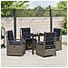 Set da Pranzo per Giardino 5 pcs Grigio polyrattan - Foto miniatura 4