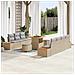Set Divano da Giardino con cuscino 10 pcs Beige Poly Rattan - Foto miniatura 2