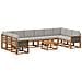 Set di divani da esterno 11 pcs Naturale e Grigio Chiaro - Foto miniatura 1