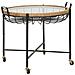 Tavolino Cebu Con Piano In Vetro E Ruote, Ferro E Rattan — 70,5x65x57 Cm - Foto miniatura 1