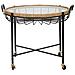 Tavolino Cebu Con Piano In Vetro E Ruote, Ferro E Rattan — 70,5x65x57 Cm - Foto miniatura 2