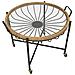 Tavolino Cebu Con Piano In Vetro E Ruote, Ferro E Rattan — 70,5x65x57 Cm - Foto miniatura 3