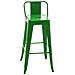 Sgabello Bar in Metallo Mason I Sgabello Alto Bancone Telaio 4 Gambe I Sgabello Industrial, H77CM I Sgabello Pub O Cucina con Schienale Verde - Foto miniatura 1