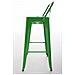 Sgabello Bar in Metallo Mason I Sgabello Alto Bancone Telaio 4 Gambe I Sgabello Industrial, H77CM I Sgabello Pub O Cucina con Schienale Verde - Foto miniatura 3